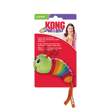 Kong Bat-A-Bout Clacks Caterpillar Cat Toy -